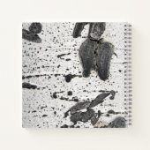 素朴《植物》アスペン樹皮テクスチャモノグラム名カスタム ノートブック (裏面)