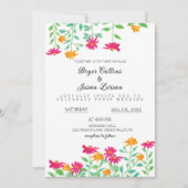 素朴《植物》百日草花結婚式招待状 招待状 (正面)