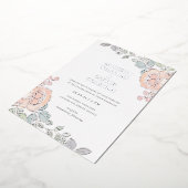 素朴+水かわいらし色のフローラ結婚の実在値 箔招待状 (回転した状態)
