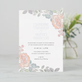 素朴+水かわいらし色のフローラ結婚の実在値 箔招待状 (立ち正面)
