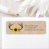 素朴〔雄ジカの〕枝角とヒマ結婚ワラのラベル ラベル (インサイチュ)