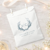 素朴〔雄ジカの〕枝角とフローラリース | 結婚s フェイバーバッグ (クリップ留めされた状態)