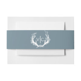 素朴〔雄ジカの〕枝角とフローラリース | 結婚s 招待状ベリーバンド