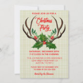 素朴〔雄ジカの〕枝角クリスマスパーティー 招待状 (正面)