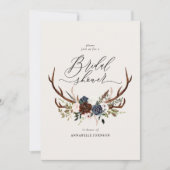 素朴〔雄ジカの〕枝角ネイビーブルゴーニュフローラブライダルシャワー (正面)