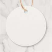 素朴〔雄ジカの〕枝角ブルー白フローラ赤ちゃんシャワー フェイバータグ (裏面)