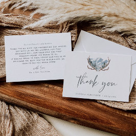 素朴〔雄ジカの〕枝角マウン結婚テン サンキューカード