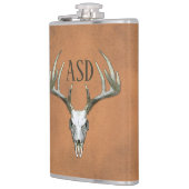 素朴〔雄ジカの〕枝角付きイニシャル フラスク (左)