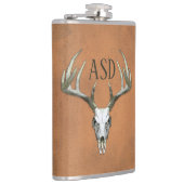 素朴〔雄ジカの〕枝角付きイニシャル フラスク (右)