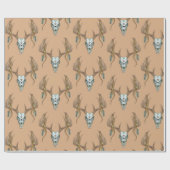 素朴〔雄ジカの〕枝角先住民 ラッピングペーパー (フラット)
