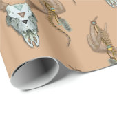 素朴〔雄ジカの〕枝角先住民 ラッピングペーパー (ロールコーナー)