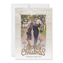 素朴〔雄ジカの〕枝角写真弦ライトメリークリスマス