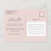 素朴〔雄ジカの〕枝角台本ネイビー・ブルゴーニュ・フローラ結婚ズ 案内ポストカード (裏面)