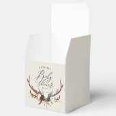 素朴〔雄ジカの〕枝角水色フローラベビースシャワー フェイバーボックス (オープン)