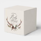 素朴〔雄ジカの〕枝角水色フローラベビースシャワー フェイバーボックス (裏面サイド)