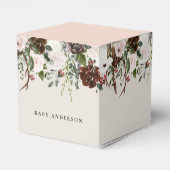 素朴〔雄ジカの〕枝角水色フローラ赤ちゃんシャワー賛成 フェイバーボックス (裏面サイド)