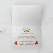 素朴〔雄ジカの〕枝角紅葉ボホ結婚の感謝 サンキューカード (内部)