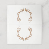 素朴〔雄ジカの〕枝角結婚の折り曲げ座席表 プレイスカード (外部開封)