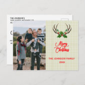 素朴〔雄ジカの〕枝角 シーズンポストカード (正面/裏面)