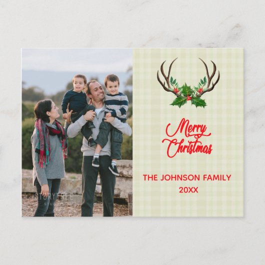 素朴〔雄ジカの〕枝角 シーズンポストカード (正面)