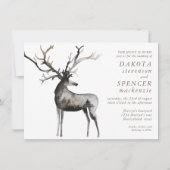 素朴〔雄ジカの〕枝角 |狩りは自然結婚以上 招待状 (正面)