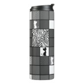 素朴，黒と白，パッチワーク，シンプル タンブラー (回転左)