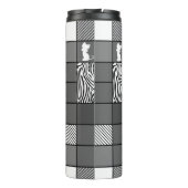 素朴，黒と白，パッチワーク，シンプル タンブラー (裏面)