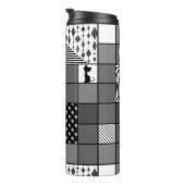 素朴，黒と白，パッチワーク，シンプル タンブラー (回転右)