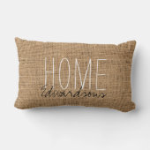 素朴 burlap homeスクリプトのファミリ名 ランバークッション (裏面)