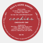 素朴 Cookieラベルコテージベーカリーパッケージ ラウンドシール (正面)