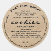 素朴 Cookieラベルコテージベーカリーパッケージ ラウンドシール (正面)