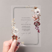 素朴Anemoneフローラハンドドロー縁どド アクリル招待状 (インサイチュ (ポータブル))