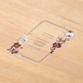 素朴Anemoneフローラハンドドロー縁どド アクリル招待状 (レイダウン)