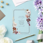 素朴Anemoneフローラハンドドロー縁どド アクリル招待状 (インサイチュ (ウェディング))