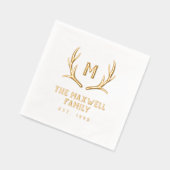 素朴Antler Monogramファミリ名確立 箔ナプキン (左)
