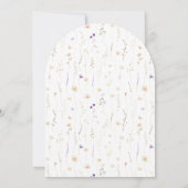 素朴Arch Wildflower+ RSVP QRコード結婚s 招待状 (裏面)