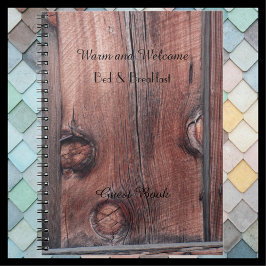 素朴B&Bゲストブックオールドレッドバーンウッドサイディング ノートブック