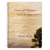 素朴B&Bゲストブックライトブラウンストーンツリー ノートブック (正面)