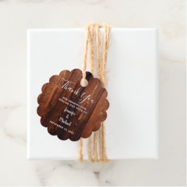 素朴barn wood script country wedding Thank You フェイバータグ
