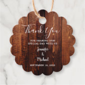 素朴barn wood script country wedding Thank You フェイバータグ (正面)
