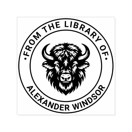 素朴Bison Head #1図書名 セルフインキングスタンプ (デザイン)