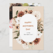 素朴boho flowers happy mother's day photo card シーズンカード (正面/裏面)