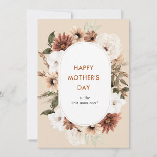 素朴boho flowers happy mother's day photo card シーズンカード