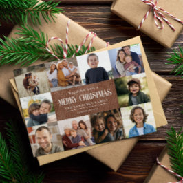 素朴Brown Christmas 10グランジ Photos Collage シーズンカード