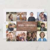 素朴Brown Christmas 10グランジ Photos Collage シーズンカード (正面)