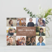 素朴Brown Christmas 10グランジ Photos Collage シーズンカード (スタンド正面)