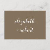 素朴Brown Minimalist Script Krighth結婚's エンクロージャーカード (裏面)