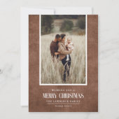 素朴Brown Winter Christmasの写独身の真 シーズンカード (正面)