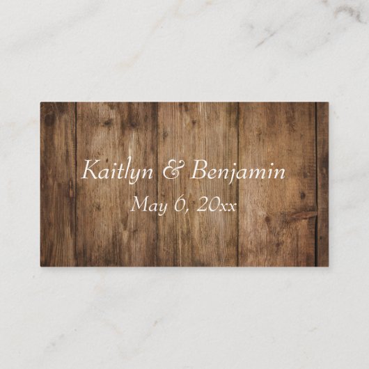 素朴Brown Wood、ScriptのWebサ結婚イト詳細 エンクロージャーカード (裏面)