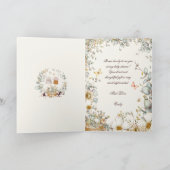 素朴Bunnies Botanical Baby Shower Thank You サンキューカード (内部)